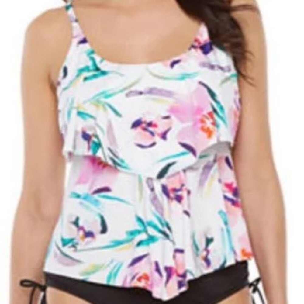 Liz Claiborne Swimwear Romantic Floral Padded Top NWT Size Misses 16